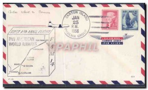 United States Letter Canton Island tp Samoa January 25, 1956 Eagle