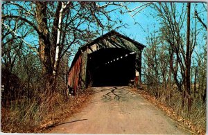 Postcard BRIDGE SCENE Brownstown Indiana IN AO9474