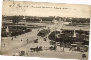 CPA AK TOURS - Les Squares de la Place du Musée - Le Pont de Pierre (229707)