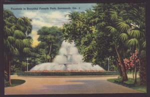 Forsyth Park Savannah GA Postcard 4502