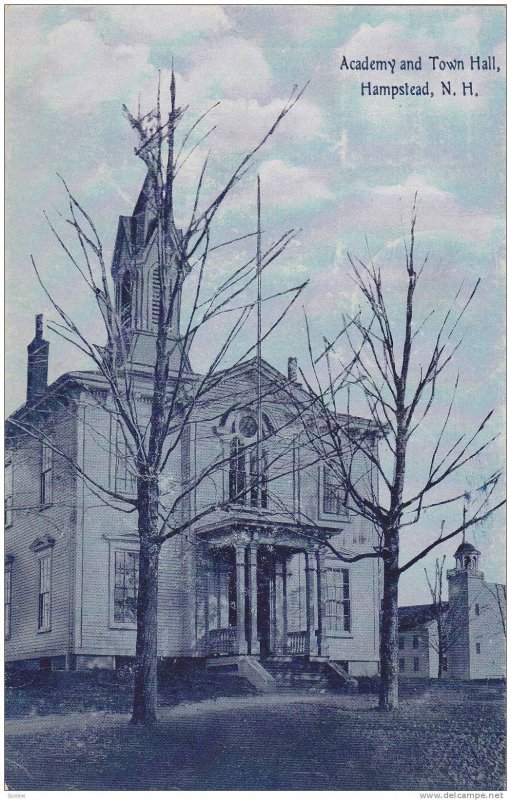 Academy & Town Hall, Hampstead, New Hampshire, PU-1908