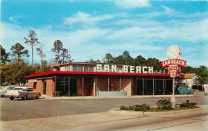 Autos 1950s San Beach Steak Inn Postcard Mississippi roadside Cook 2271