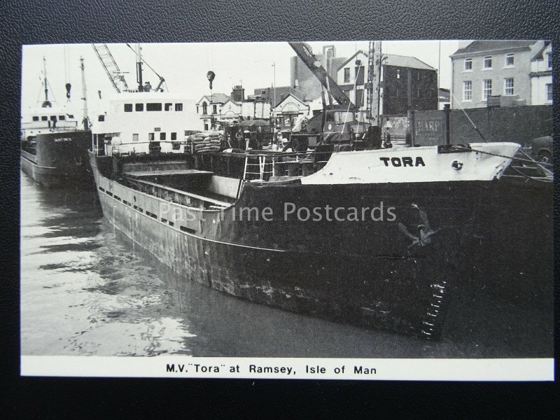 Isle of Man Shipping MV TORA - N.U.S. Strike c1980's Postcard by Mannin