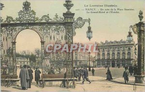 Old Postcard Nancy Lorraine Illustree Union Place Stanislas Grand Hotel and L...