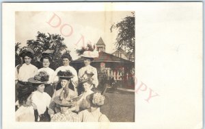 c1910s Beautiful Classy Young Women RPPC Edwardian Fashion Hat Real Photo A140