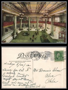 ABRO US 1912 Vintage Card Hotel UTAH Lobby Salt Lake City