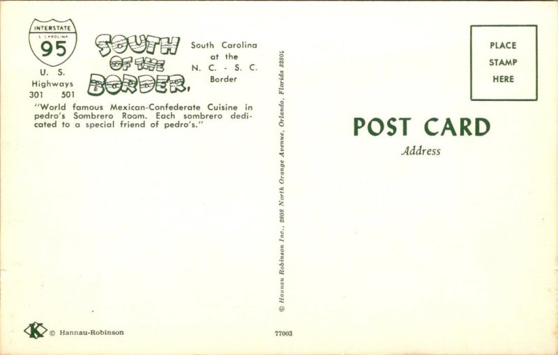 South Carolina - South Of The Border - Pedro's Sombrero Room - [SC-131]