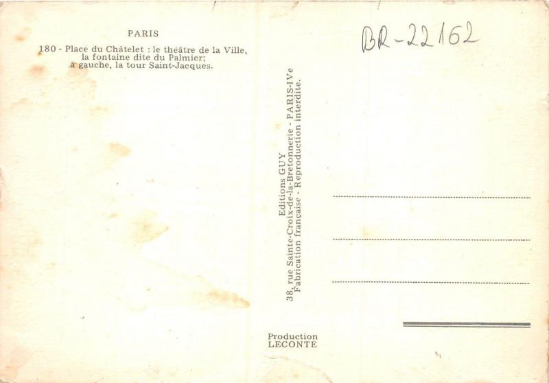 BR22162 Place du Chatelet Paris france