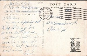 Postcard Military Recruits Arriving Army Reception Center New Cumberland PA