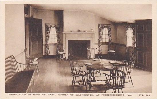 Virginia Fredericksburg Dining Room In home Of Mary Mother Of Washington Albe...