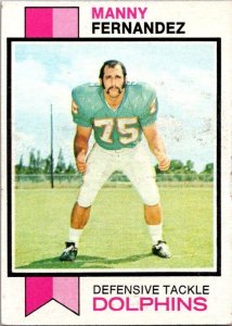 1973 Topps Football Card Manny Fernandez Miami Dolphins sk2404