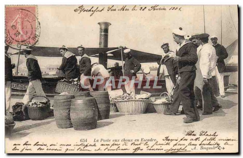 Old Postcard The post boat squadron in cabbage