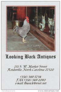 Chicken Just Looking at Antique Display, Looking Back Antiques, Reidsville,...