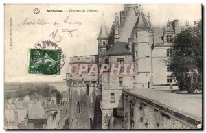 Old Postcard Amboise Castle Terrace