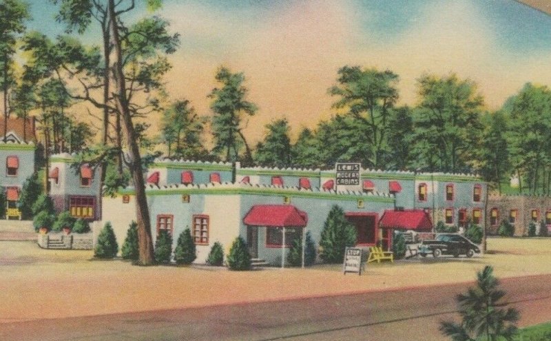 Lewis Motor Court Chattanooga Tennessee 1940s autos cottages postcard C1000 