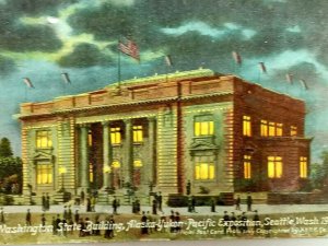 Vintage Postcard 1910s Washington State Building Alaska Yukon Pacific Exposition