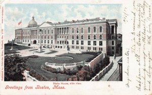 State House, Side View, Greetings from Boston, MA., Early Postcard, Used in 1904