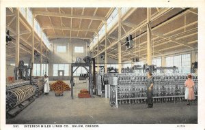 H17/ Salem Oregon Postcard c1920s Interior Miles Linen Company Factory