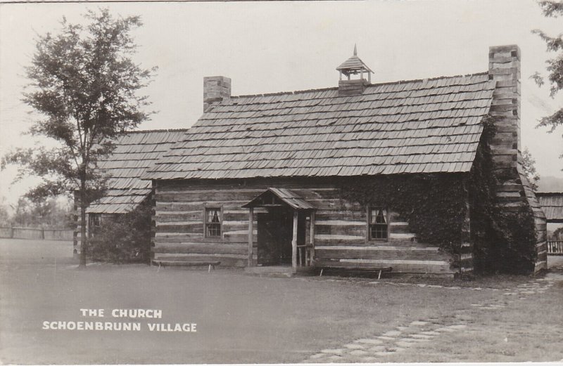 Ohio Schoenbrunn Village The Church 1947 Real Photo
