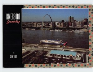 Postcard Riverboat Gambling, St. Louis, Missouri