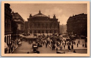 Vtg France Paris Place de l'Opera 1910s Old View Postcard