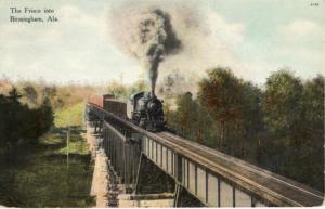 RAILROAD BRIDGE / TRAIN  Birmingham, AL  postcard