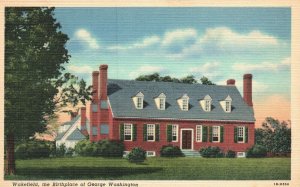 Vintage Postcard Wakefield House The Birthplace Of George Washington Virginia VA