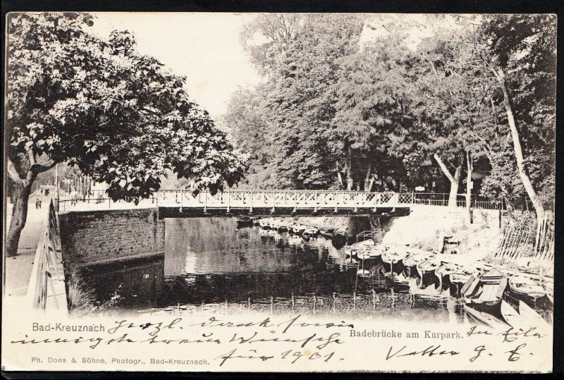 Germany Postcard - Bad-Kreuznach - Badebrucke Am Kurpark  RS854