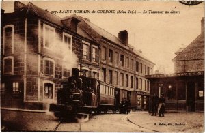 CPA AK St-ROMAIN-de-COLBOSC Le Tramway au depart TRAM VAPEUR (977275)