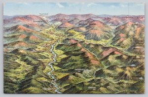 Postcard Black Forest Germany Mountain Map View 1910s DB