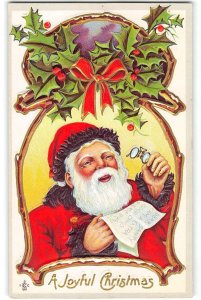 A Joyful Christmas Santa Claus Reading Letter 1911 Greetings Antique Postcard