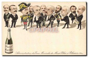 Postcard Old Advertisement Crystal Waters mineral Mont Pilat Army