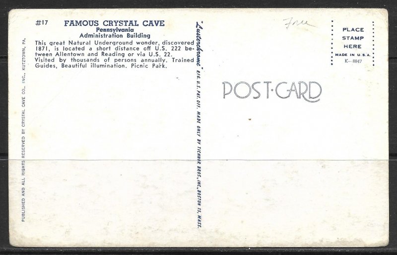 Pennsylvania - Crystal Cave Administration Building - [PA-042]