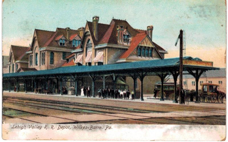 Wilkes Barre PA Lehigh Valley Railroad Depot 1901 Unused 