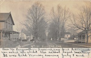 H5/ Burr Oak Michigan RPPC Postcard 1907 4th Street Homes