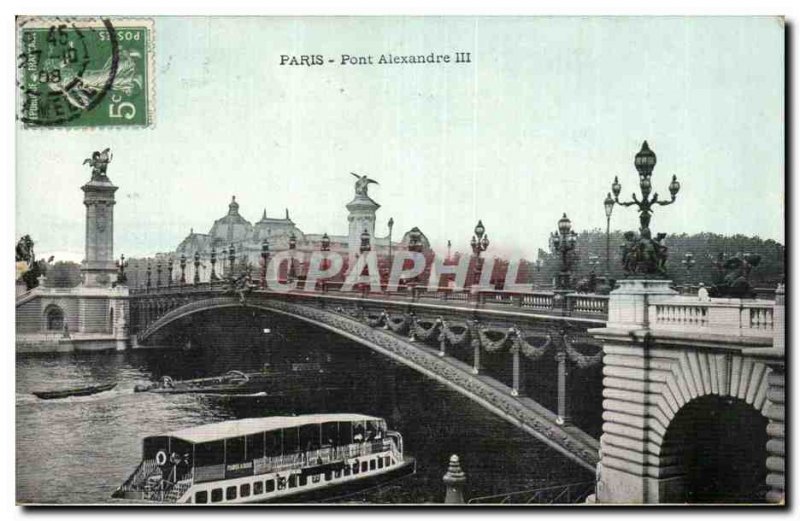 Old Postcard Paris Pont Alexandre III