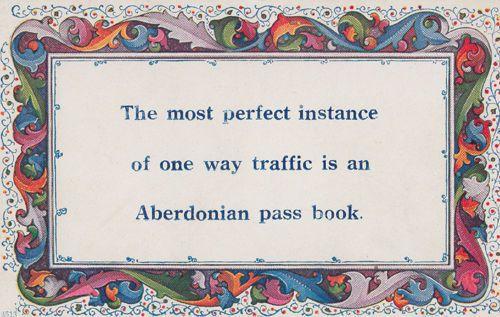 One Way Traffic Aberdonian Antique Poetry Poem Postcard