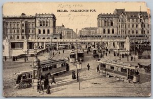 Berlin Germany 1910 Postcard Hallesches Tor U-Bahn Train Trolley Station