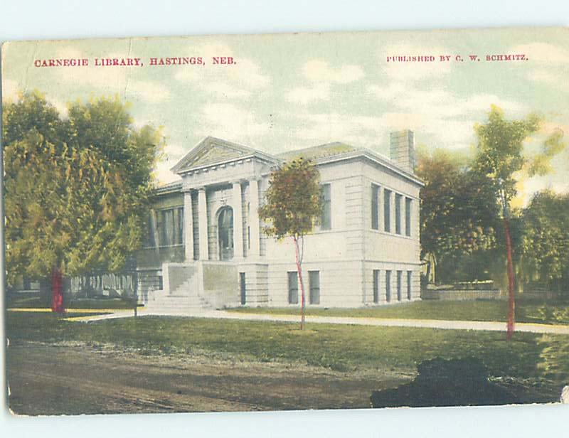 Divided-back LIBRARY SCENE Hastings Nebraska NE AF1733