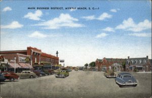 Myrtle Beach South Carolina SC Business District Street Scene Vintage Postcard