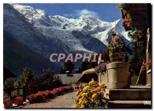 Modern Postcard Chamonix Aiguille du Gouter Mont Blanc and the Bossons glacier