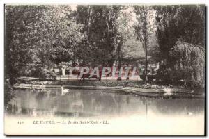 Le Havre Old Postcard The garden Saint Roch