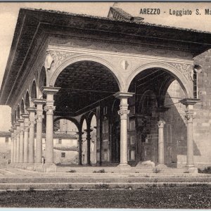 c1910s Arezzo Italy Loggiato S Maria delle Grazie Postcard Benedetto da Maiano