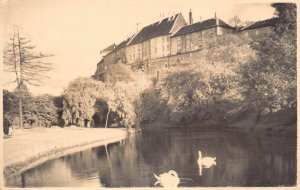 A086 Estonia Tallin Vaade Toompeare Swans Lake Houses trees vintage postcard
