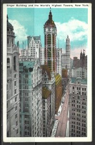 New York, New York - Singer Building & World's Highest Towers -  [NY-397]