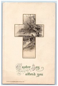 John Winsch Artist Signed Postcard Easter Holy Cross Embossed Monson MA 1913