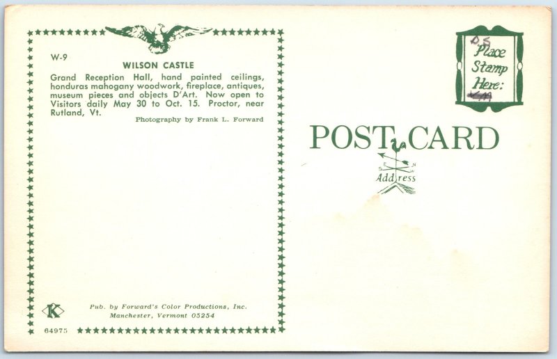 c1950s Proctor, Vt. Wilson Castle Reception Hall Mahogany Woodwork Antiques A219