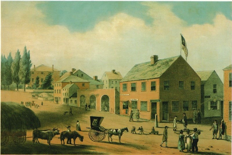 Postcard New Bedford In 1810 From The Lithograph William A. Wall Massachusetts