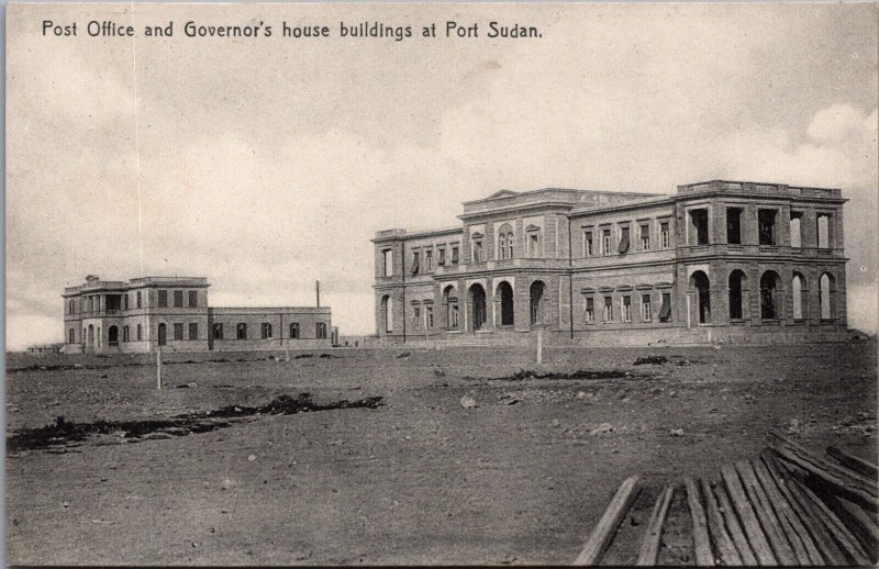 Post Office and Governor's House Buildings at Port Sudan Vintage Postcard C040