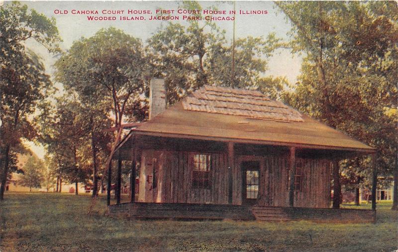 Chicago Illinois~Jackson Park-Old Cahoka Court House on Wooded Island~c1910 Pc